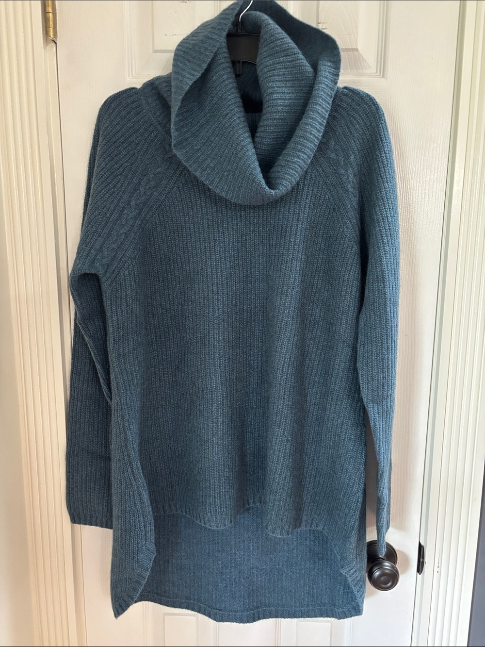 Isaac Mizrahi Dusty Blue Cowl Neck Tunic Sweater